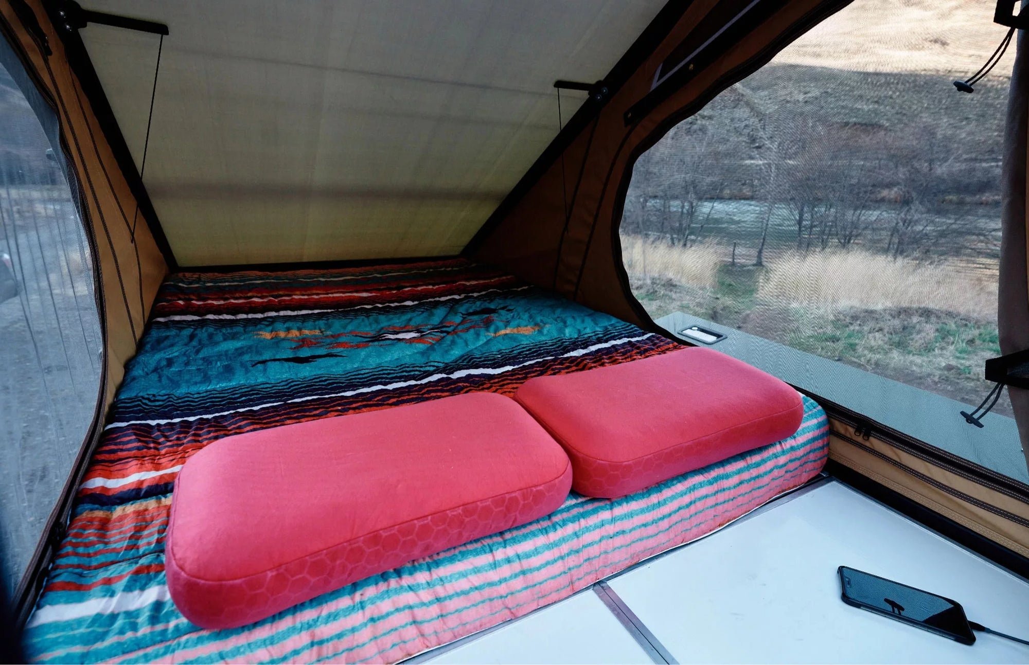 Comfortable sleeping loft inside the X1 Camper