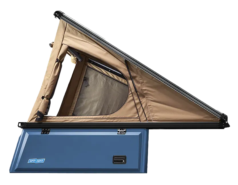 X1 Camper — Blue body · Tan tent